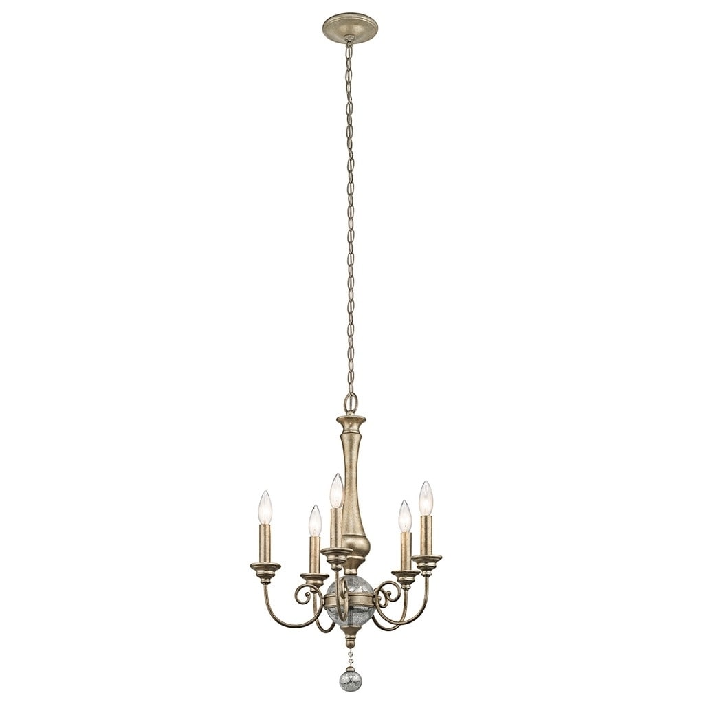 Kichler Lighting Rosalie Collection 5-light Sterling Gold Mini Chandelier - Chandeliers For Bedrooms by Overstock.com