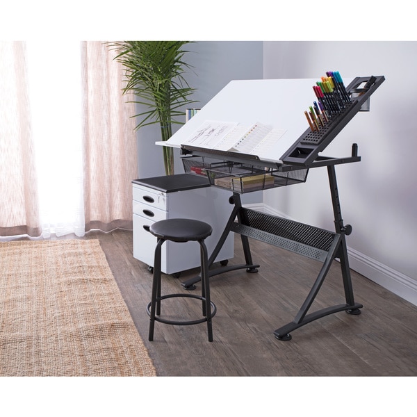 Studio Design Drafting Table vision 2 piece craft station and glass drafting table with stool Studio Designs Fusion Craft Center Drafting Table With 24 Tray Studio Design Drafting Table studio designs futura tower drafting table 10057 Studio Designs Fusion Craft Center Drafting Table With 24 Tray