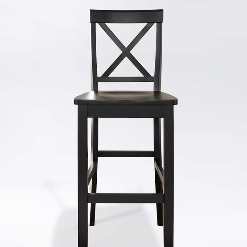 Crosley Black Contemporary X-back Bar Stool (Set of 2)