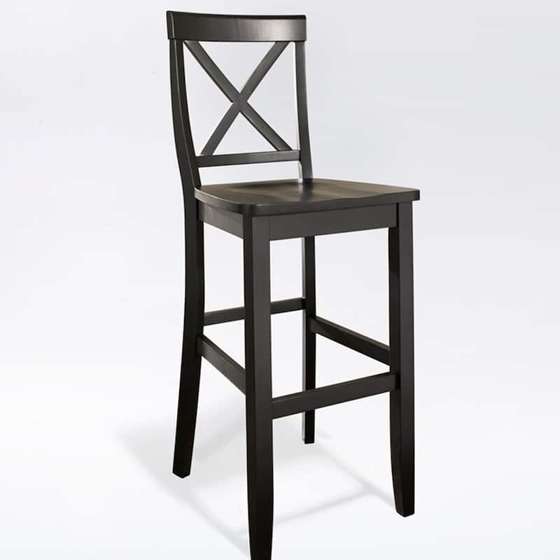Crosley Black Contemporary X-back Bar Stool (Set of 2)
