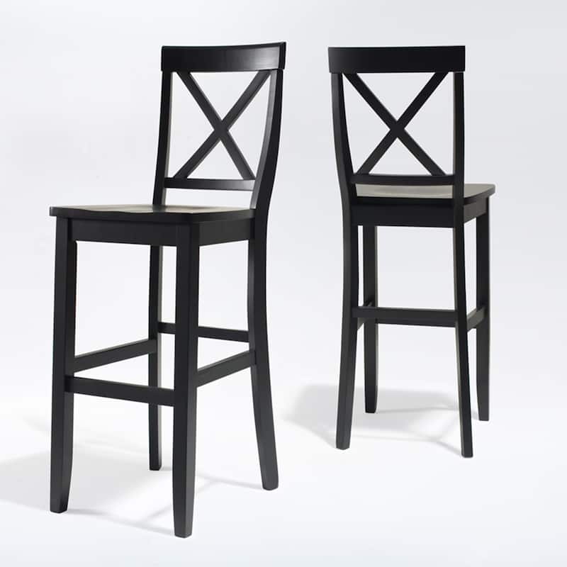 Crosley Black Contemporary X-back Bar Stool (Set of 2)