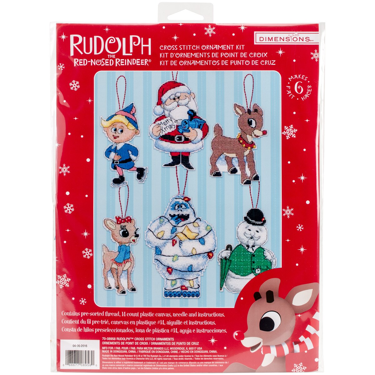 NeedlepointUS: Rudolph Needlepoint Ornament Kit, Ornaments, CNRUHO