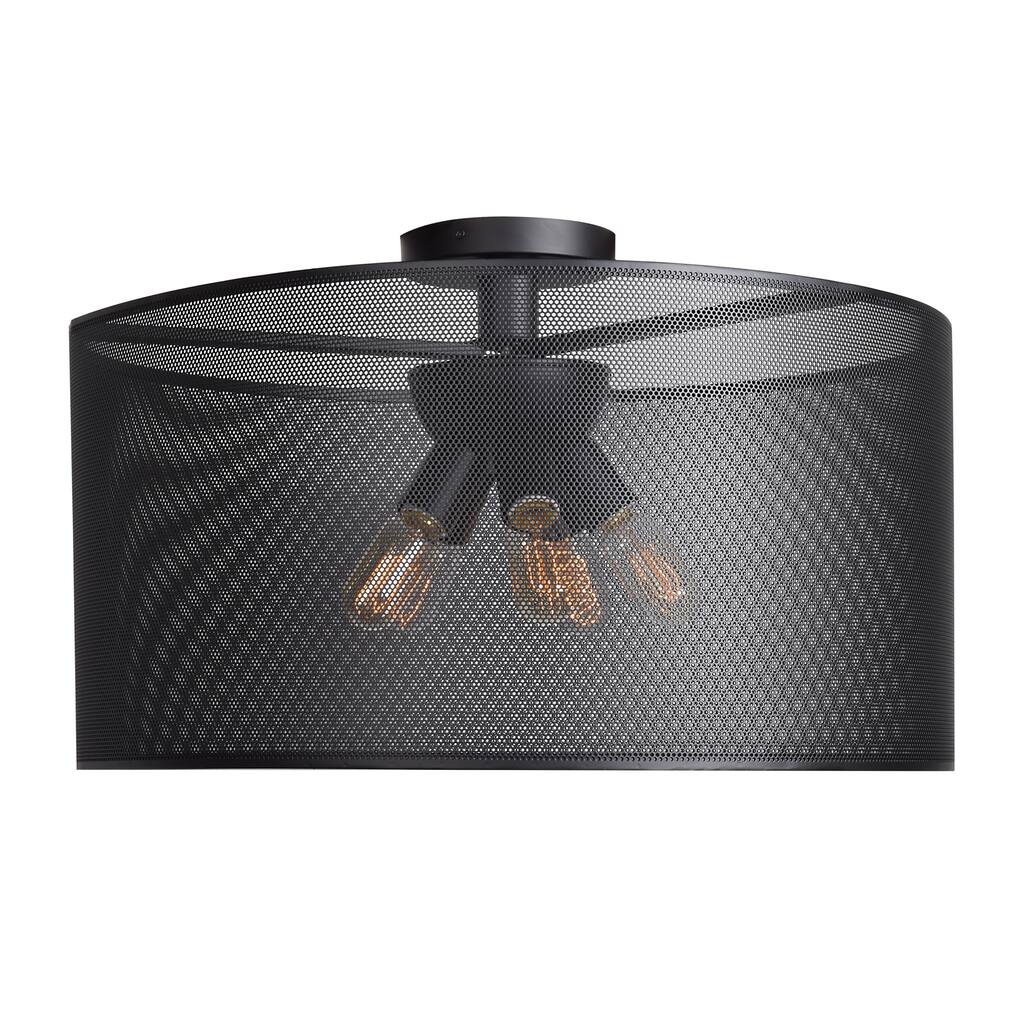 Access Lighting Epic 28-inch Black Round Semi Flush