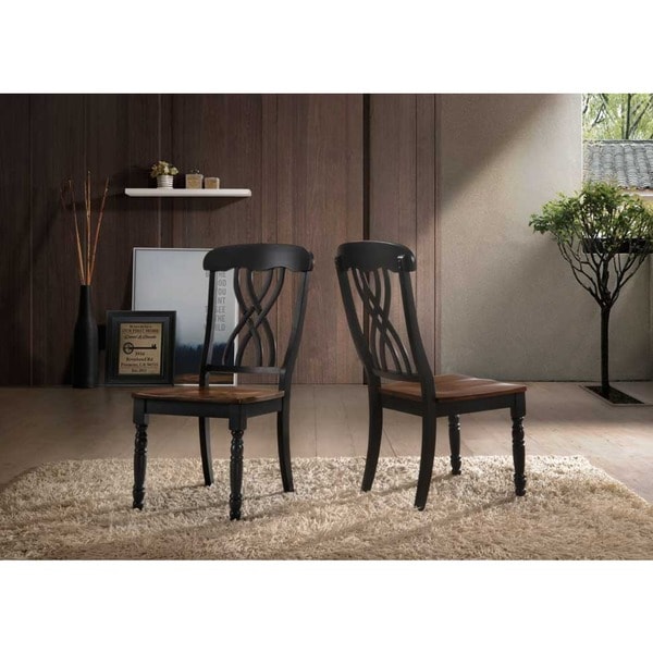Traditional Country Style Two-tone Dining Chairs (Set of 2). Opens flyout.