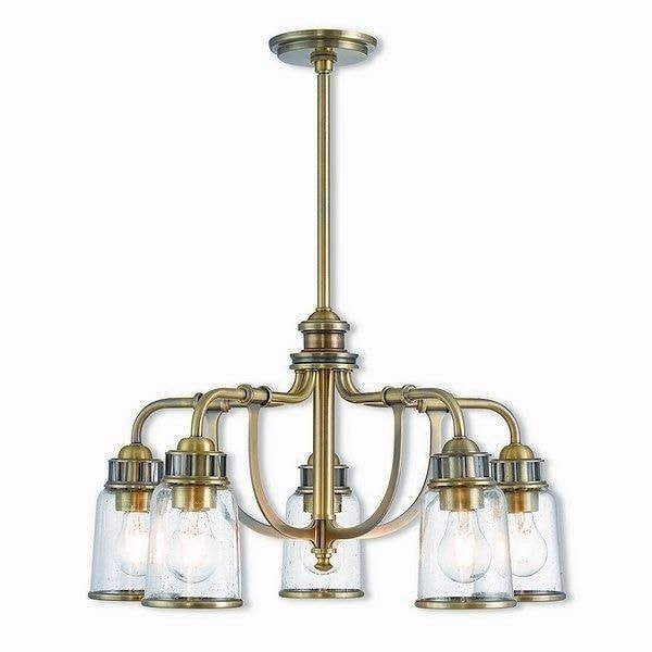 Livex Lighting 40025-01 Lawrenceville Antique Brass Finish Steel Indoor 5-light Chandelier (Antique Brass) - Chandeliers For Bedrooms by Overstock.com