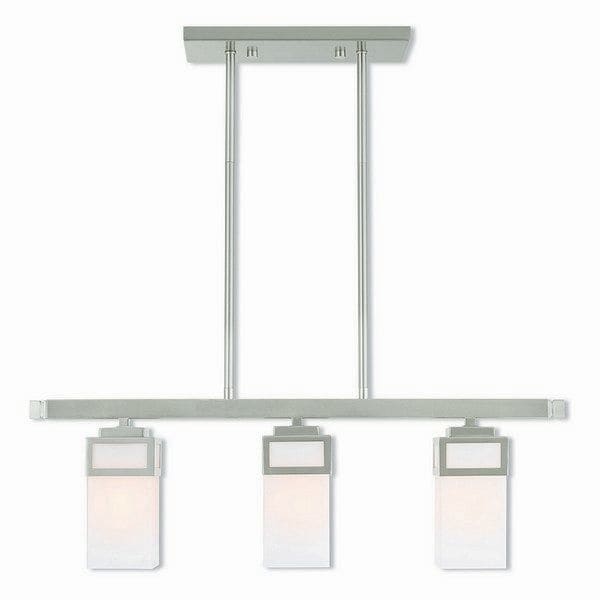 Livex Lighting 40193-91 Harding Brushed Nickel 3-light Indoor Chandelier (Brushed Nickel) - Chandeliers For Bedrooms by Overstock.com