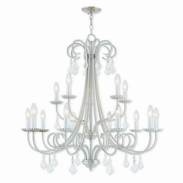 Livex Lighting Daphne 15-light Brushed Nickel Indoor Chandelier (Brushed Nickel) - Chandeliers For Bedrooms by Overstock.com