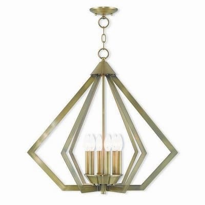 Livex Lighting Prism Antique Brass 6-light Indoor Chandelier - Gold