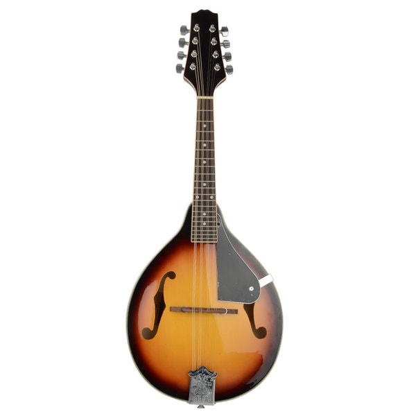 IRIN Sunset Style Elegant Cambered Wood Mandolin with Acoustic Strings Black & Golden. Opens flyout.