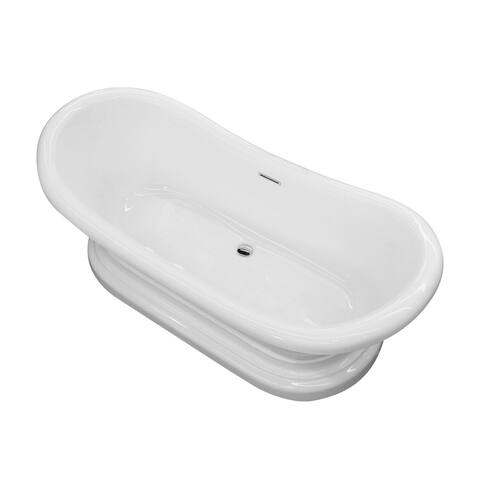 ANZZI Ruby Series 5.9 ft. Freestanding Bathtub in White