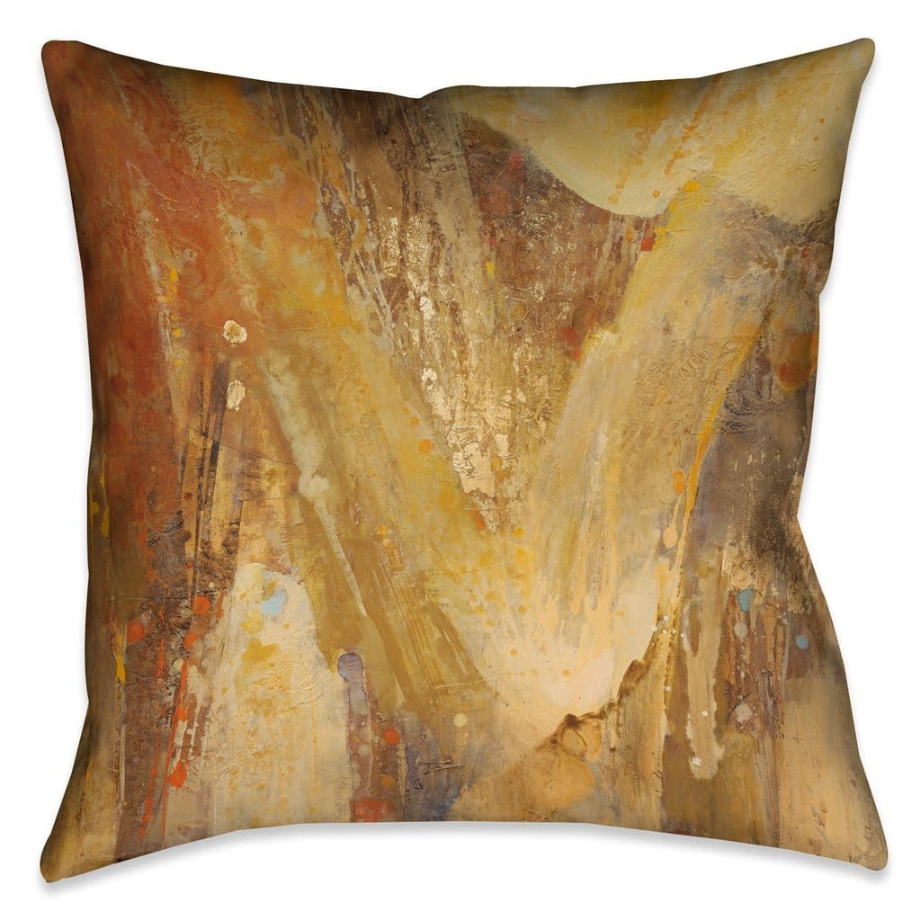 Laural Home Amber Patterns I Yellow 18-inch Square Indoor Decorative Throw Pillow
