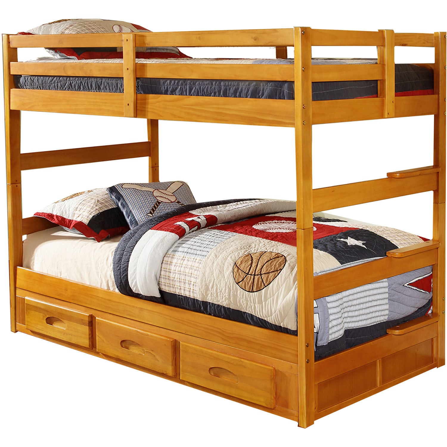 Shop Cambridge Grant Twin Over Twin Bunk Bed With Built In Storage