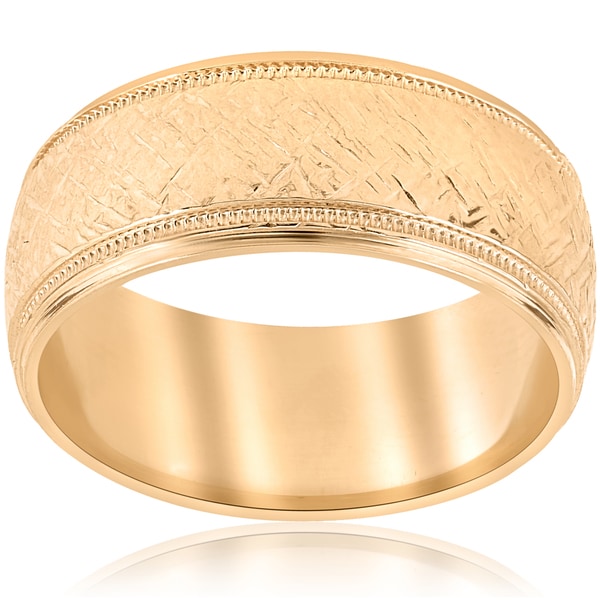 Shop 10k Yellow Gold Mens Two Tone Wedding Ring Mans Ring