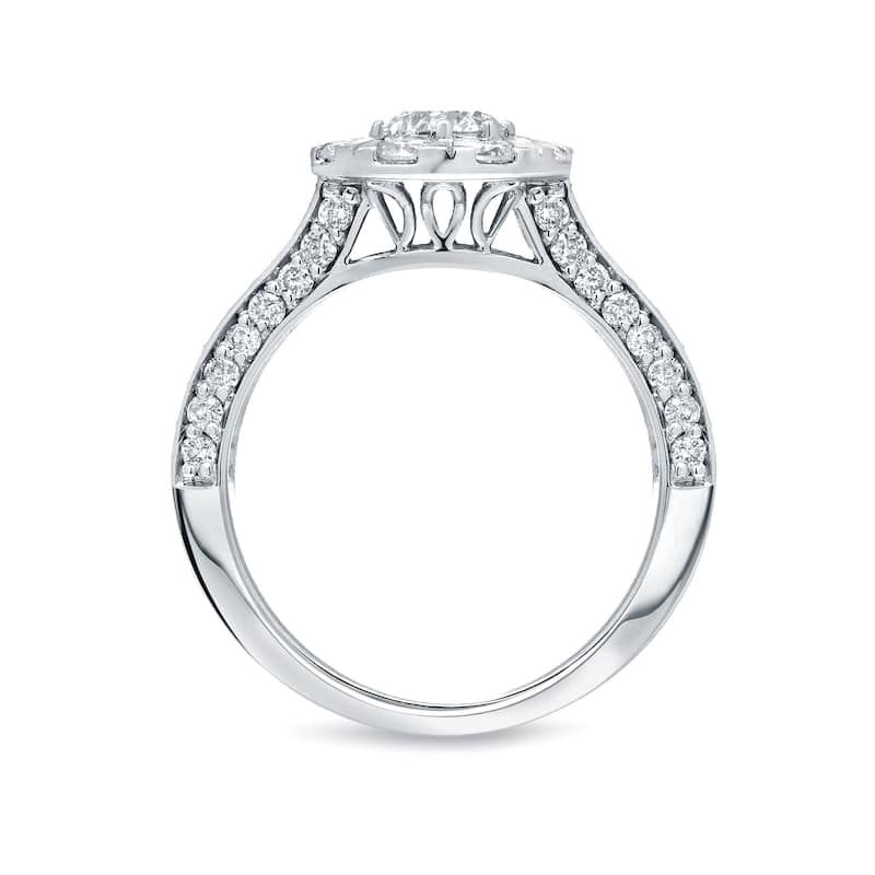 Auriya 1 3/4ct TDW Round Diamond Halo Engagement Ring 14k Gold
