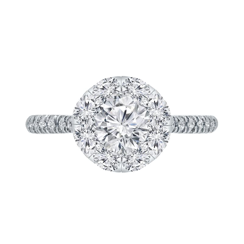 Auriya 1ct TDW Round Diamond Halo Engagement Ring 14k Gold