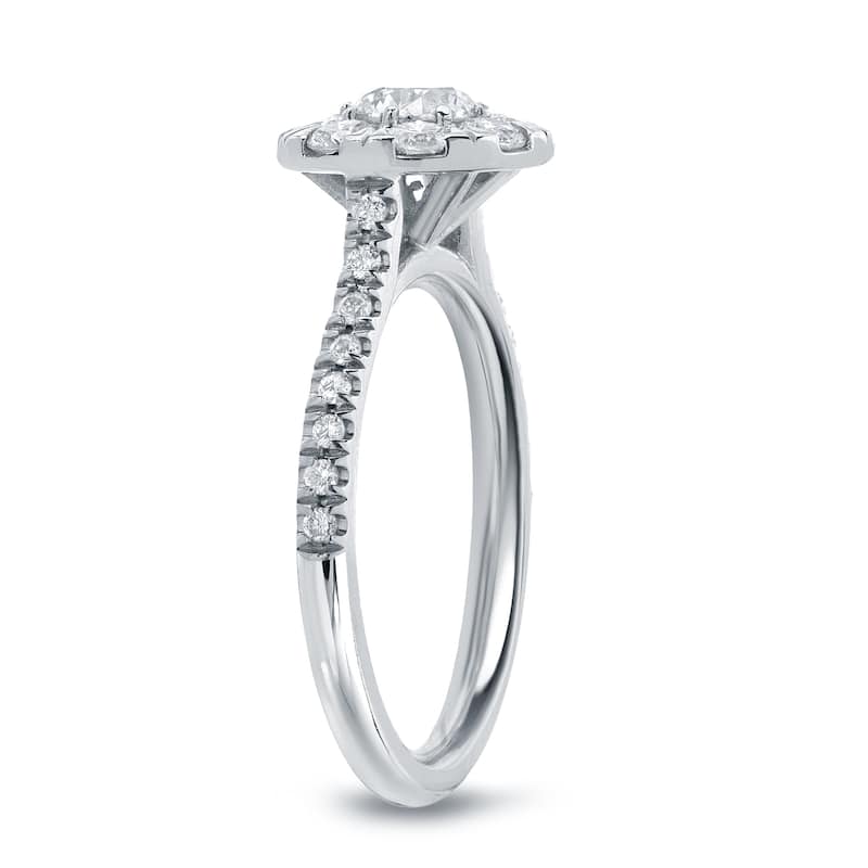 Auriya 1ct TDW Round Diamond Halo Engagement Ring 14k Gold
