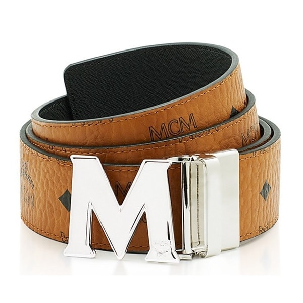 Shop MCM Men&#39;s Claus Reversible Cognac/Silver Buckle Belt - Free Shipping Today - Overstock ...