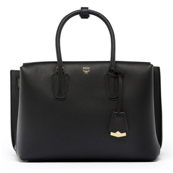 Shop MCM Medium Milla Black Leather Tote Bag - Overstock - 16050784