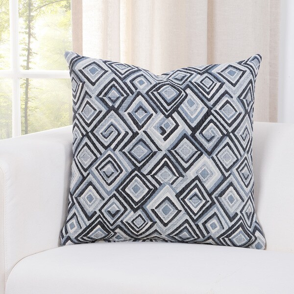 SIScovers Diamondhead White/Blue Geometric Accent Throw Pillow