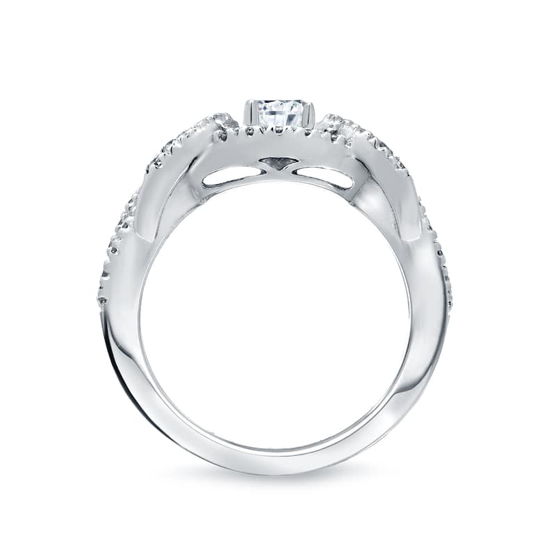 Auriya Braided Infinity 1ct TDW Round Diamond Engagement Ring 14k Gold