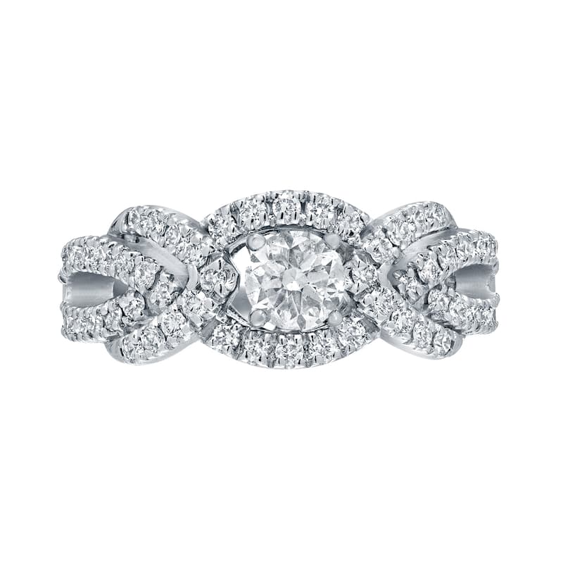 Auriya Braided Infinity 1ct TDW Round Diamond Engagement Ring 14k Gold
