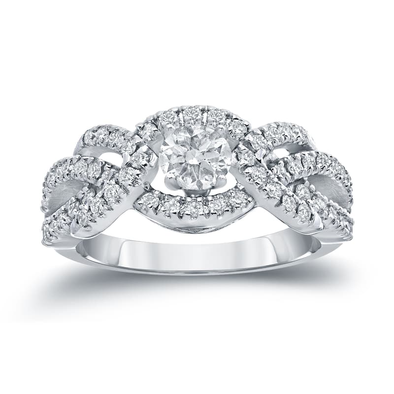 Auriya Braided Infinity 1ct TDW Round Diamond Engagement Ring 14k Gold
