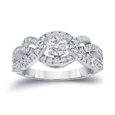 Auriya Braided Infinity 1ct TDW Round Diamond Engagement Ring 14k Gold