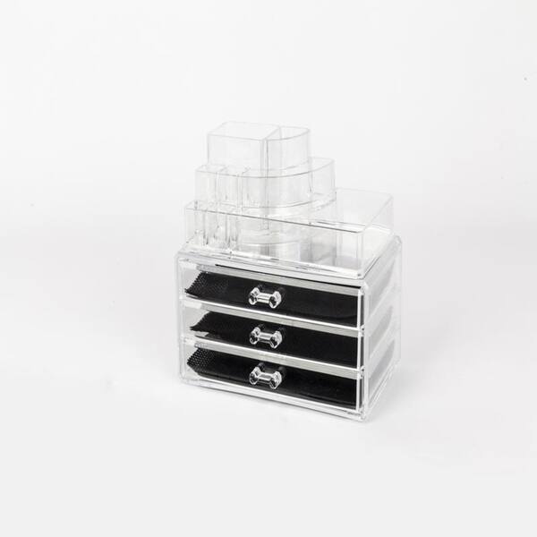 Shop 3 Drawer Acrylic Jewelry Cosmetics Storage Makeup Organizer