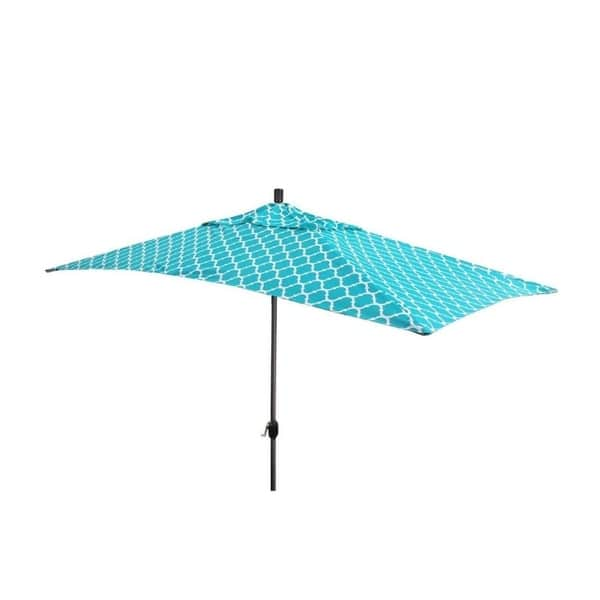 Shop Black Friday Deals On Escada Designs 10 X6 Teal White Moroccan Style Patio Umbrella Overstock 16052343