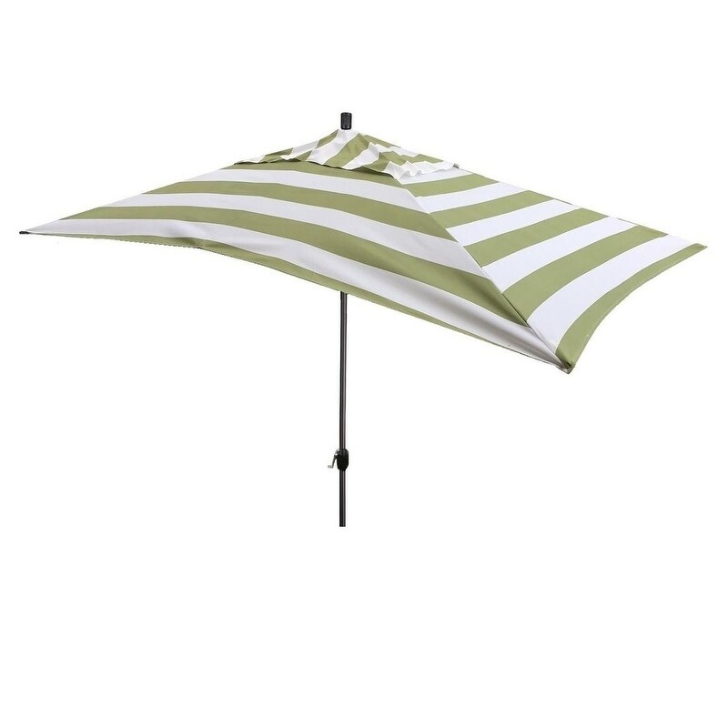 Shop Black Friday Deals On Escada Designs 10 X 6 Green White Stripe Rectangular Umbrella Overstock 16052348