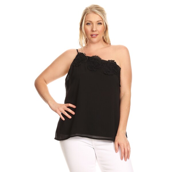 Xehar Womens Plus Size One Shoulder Crochet Strap Blouse Top Overstock 16052642