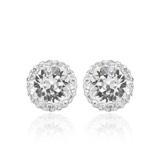 halo stud earrings with swarovski elements