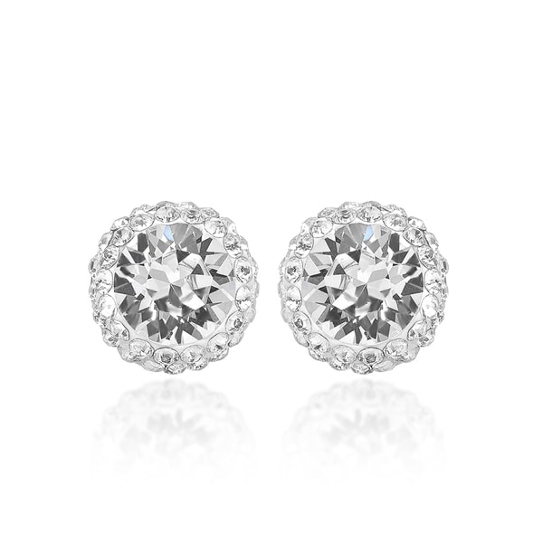 Marabela Sterling Silver Swarovski Crystal Elements Halo Stud Marabela Sterling Silver Swarovski Crystal Elements Halo Stud Earrings