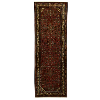HERAT ORIENTAL Handmade One-of-a-Kind Hamadan Wool Runner (Iran) - 3'7 x 10'6