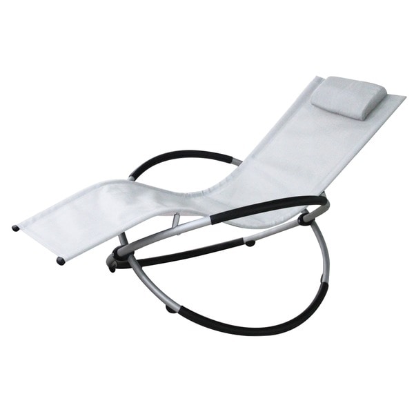 Red Vanilla White Aluminum Outdoor Rocking Lounge Chair