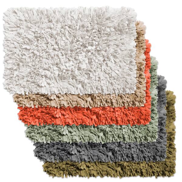 Cotton Blend Paper Shag Bath Rug in Assorted Colors in White(As Is Item) Bed Bath & Beyond