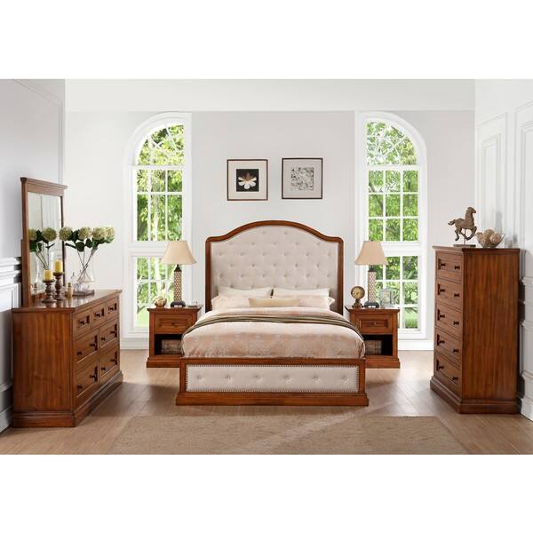 Abbyson Augusta Acacia Wood 6 Piece Bedroom Set Abbyson Augusta Acacia Wood 6 Piece