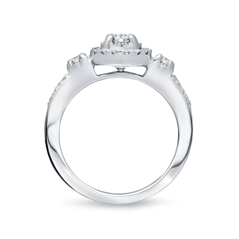 Auriya Unique 2/5ct TDW Round Diamond Halo Engagement Ring 14k Gold