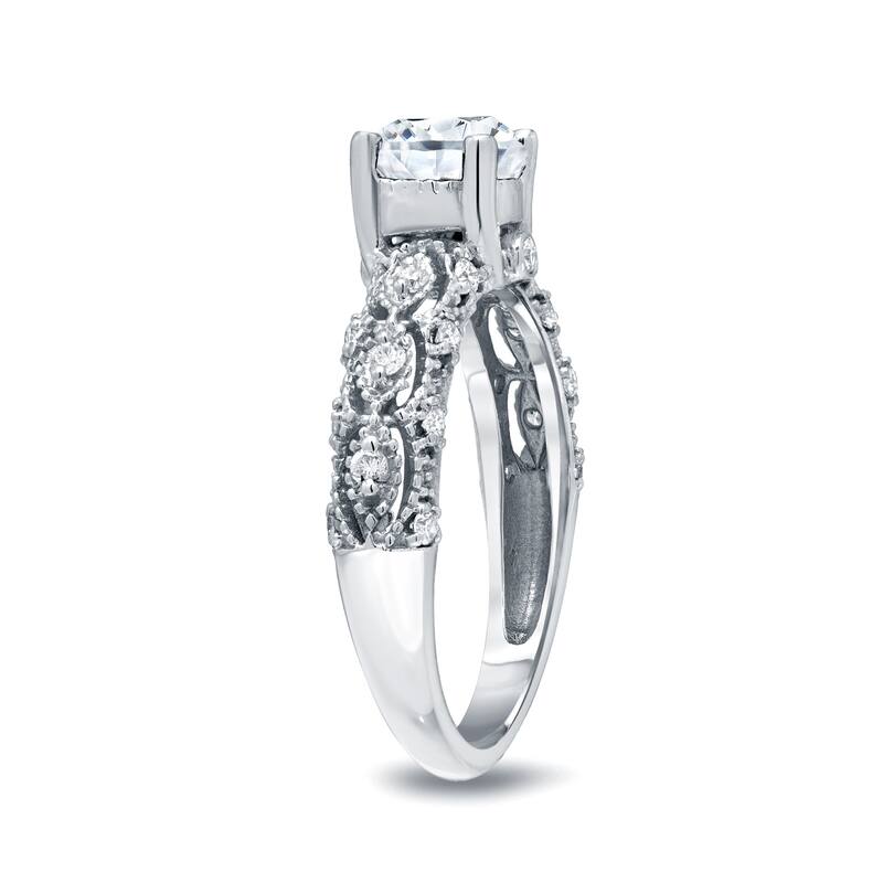 Auriya Vintage Certified 1 1/4ct TW Round Diamond Engagement Ring 14k Gold