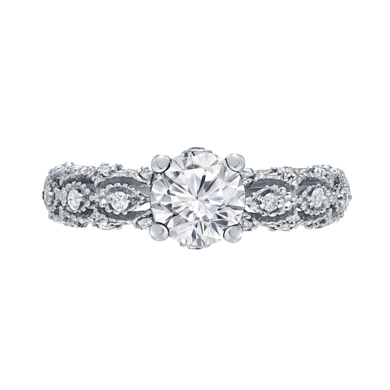 Auriya Vintage Certified 1 1/4ct TW Round Diamond Engagement Ring 14k Gold
