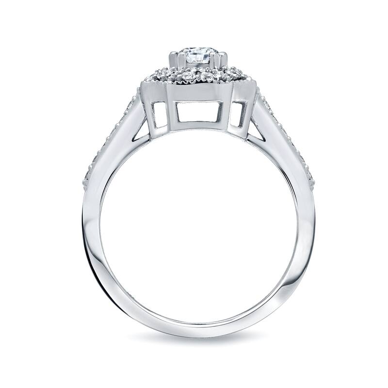 Auriya Vintage Inspired 3/4ct TDW Diamond Halo Engagement Ring by Auriya