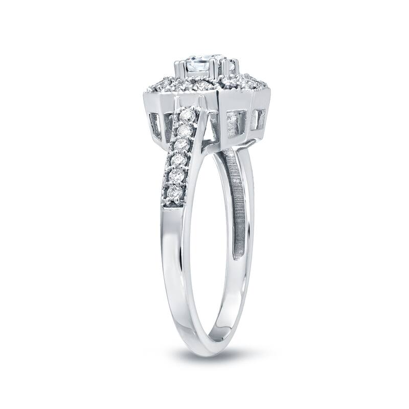 Auriya Vintage Inspired 3/4ct TDW Diamond Halo Engagement Ring by Auriya