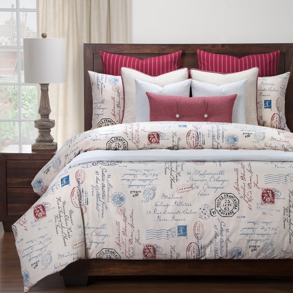 Shop Siscovers Postscript Blue Luxury Duvet Cover And Duvet Insert