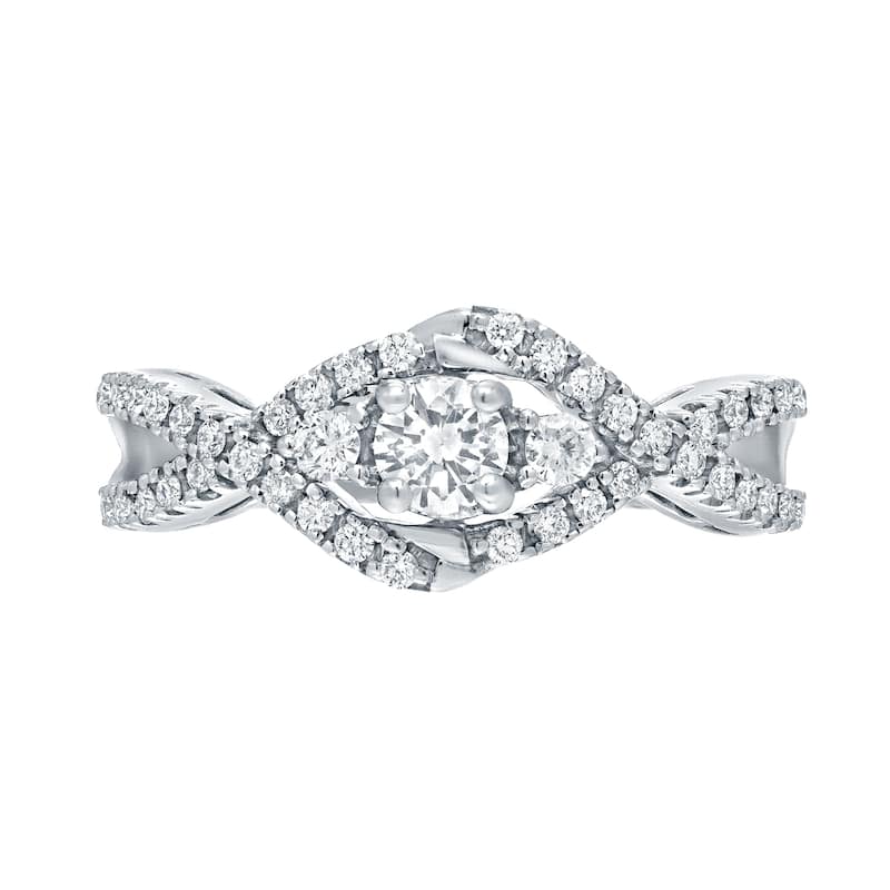 Auriya 1/2ctw 3-Stone Infinity Diamond Engagement Ring 14k Gold (H-I, I1-I2)