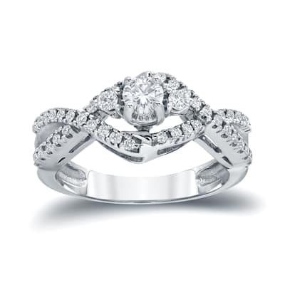 Auriya 1/2ctw 3-Stone Infinity Diamond Engagement Ring 14k Gold (H-I, I1-I2)