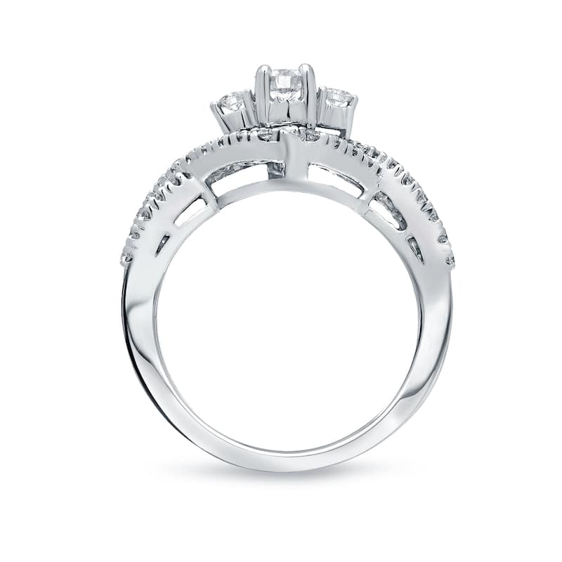 Auriya 1/2ctw 3-Stone Infinity Diamond Engagement Ring 14k Gold (H-I, I1-I2)