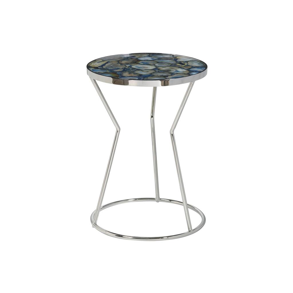 Millard Blue Natural Stone Side Table