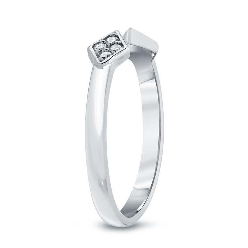 Auriya 1/10ctw Open Cuff Diamond Ring 14k Gold Stackable Band