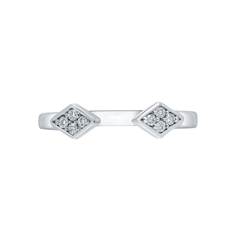 Auriya 1/10ctw Open Cuff Diamond Ring 14k Gold Stackable Band
