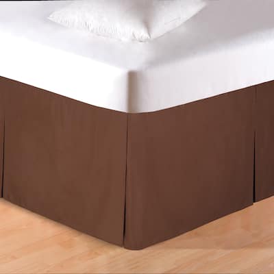 Solid Brown Platform Bed Skirt